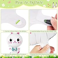 Vista 7 de Easter Balloons Decoration, Easter Bunny Foil Mylar Balloons, Happy Easter Egg Hatching Chick Rabbit Balloons for Birthday Baby Shower Easter Party