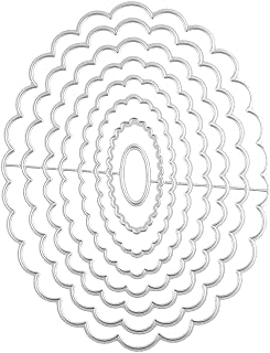 Nesting Lace Border Basic Metal Cutting Dies for Card Making DIY Scrapbooking Framelits Background Die Cuts Embossing Punch Template Molds for Paper Crafting (Lace Border Oval)