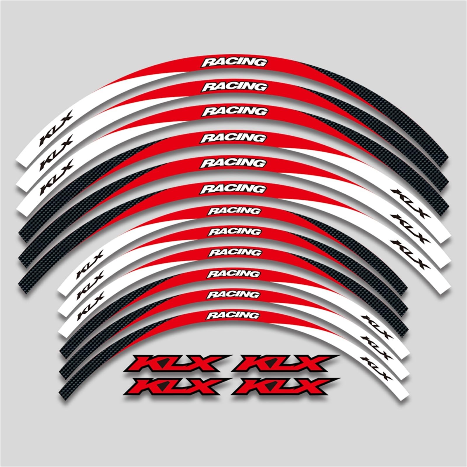 Decorative Stickers Motorcycle Accessories Wheel Stickers Reflective Stripe Rim Decal for Kawasaki KLX250 1979-2020 KLX250S 2006-2014 KLX300 1997-2022(3 Style A Red)