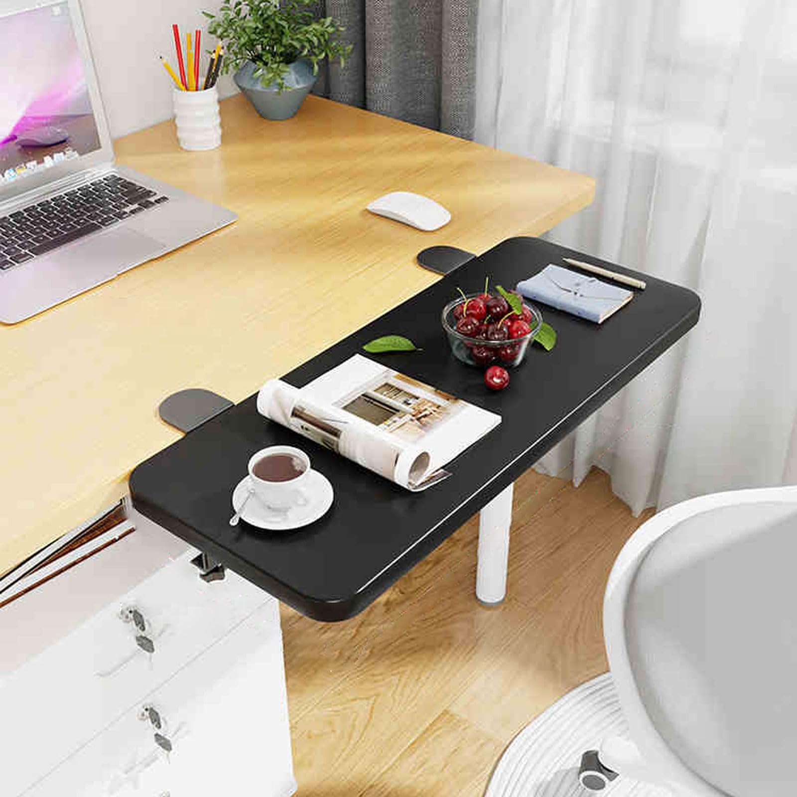 Wansiman Desk Extender Tray,Ergonomics Desk Extender,Foldable Desk Extender,Keyboard Extension Table,Clamp On Keyboard Table Mount,Table Extender,Sturdy,Easy To Install,For Home And Office