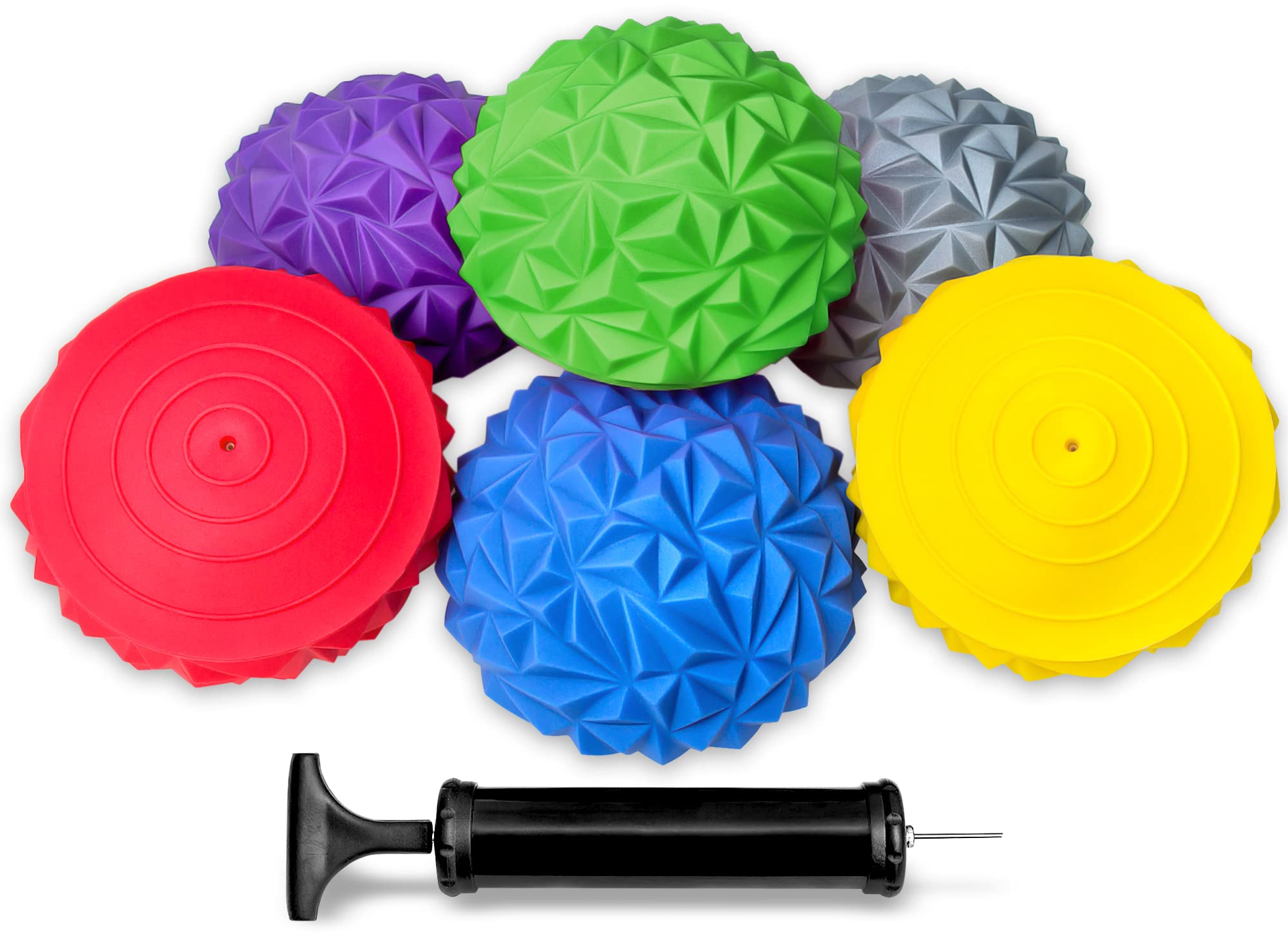 Balance Disc Fasmov 6-Pack Balance Pods - Inflatable Core Training Dots ...