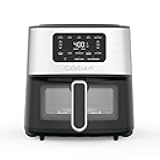 Cuisinart Air Fryer, 6-Quart Basket Large Fryer with 5 Cooking Functions to Roast, Bake, Broil, Air Fry and Keep Warm, 5 Airfryer Presets, Dishwasher-Safe Parts, AIR-200, Stainless Steel & Black
