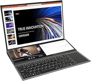Laptop de Jogos para Intel Core I7, para Intel Uhd Graphics 16in HD Tela Principal 14in Touch Control Subscreen, 8G RAM 256G SSD para Windows 10/11 Laptop Computer, Suporte USB BT5.0 WIFI (Plugue dos EUA)