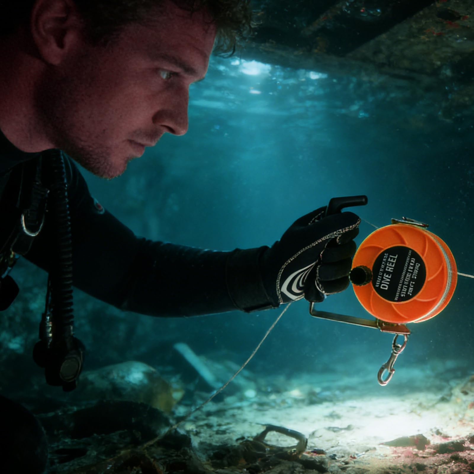 Svolgitore per Immersioni - 88 m ergonomico resistente regolabile in nylon | bobina da immersione, per spiaggia sotto-donne uomini libero caccia sottobarca all'aperto | Bobina Immersione Per Apnea Pesca Subacquea Barca Spiaggia All'aperto Donne Uomini