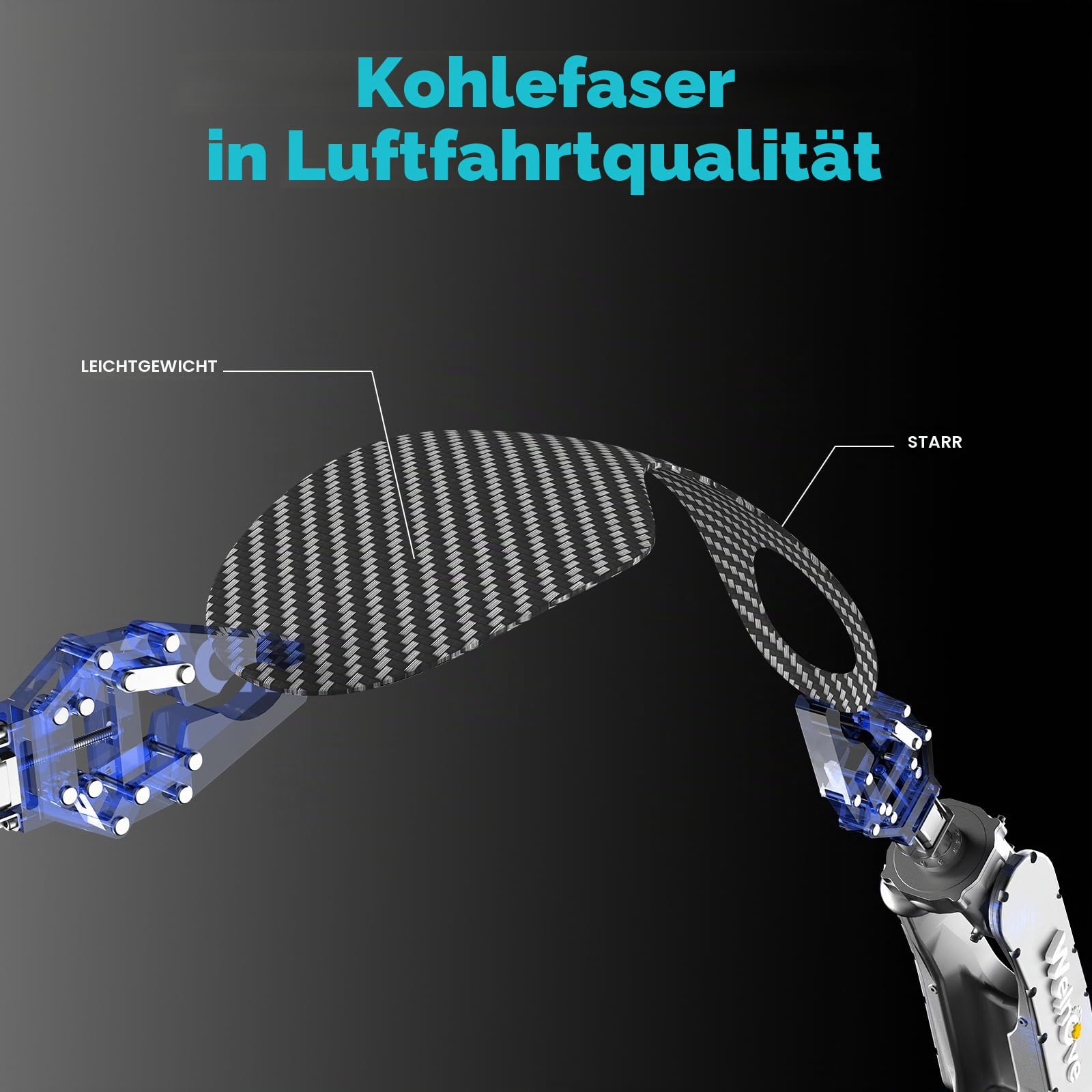 Einlegesohlen aus Kohlefaser mit Fußgewölbestütze - Welnove stoßdämpfende Performance-Einlegesohlen für den aktiven Sport - Energierückgabe und Schutz vor Verletzungen-L 43-44