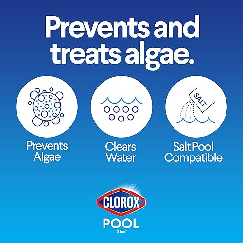 Miniatura 3 de Clorox® Pool&Spa™ Alguicida y clarificador de piscina, previene y trata las algas de la piscina, limpia el agua, 128 onzas líquidas (paquete de 1)