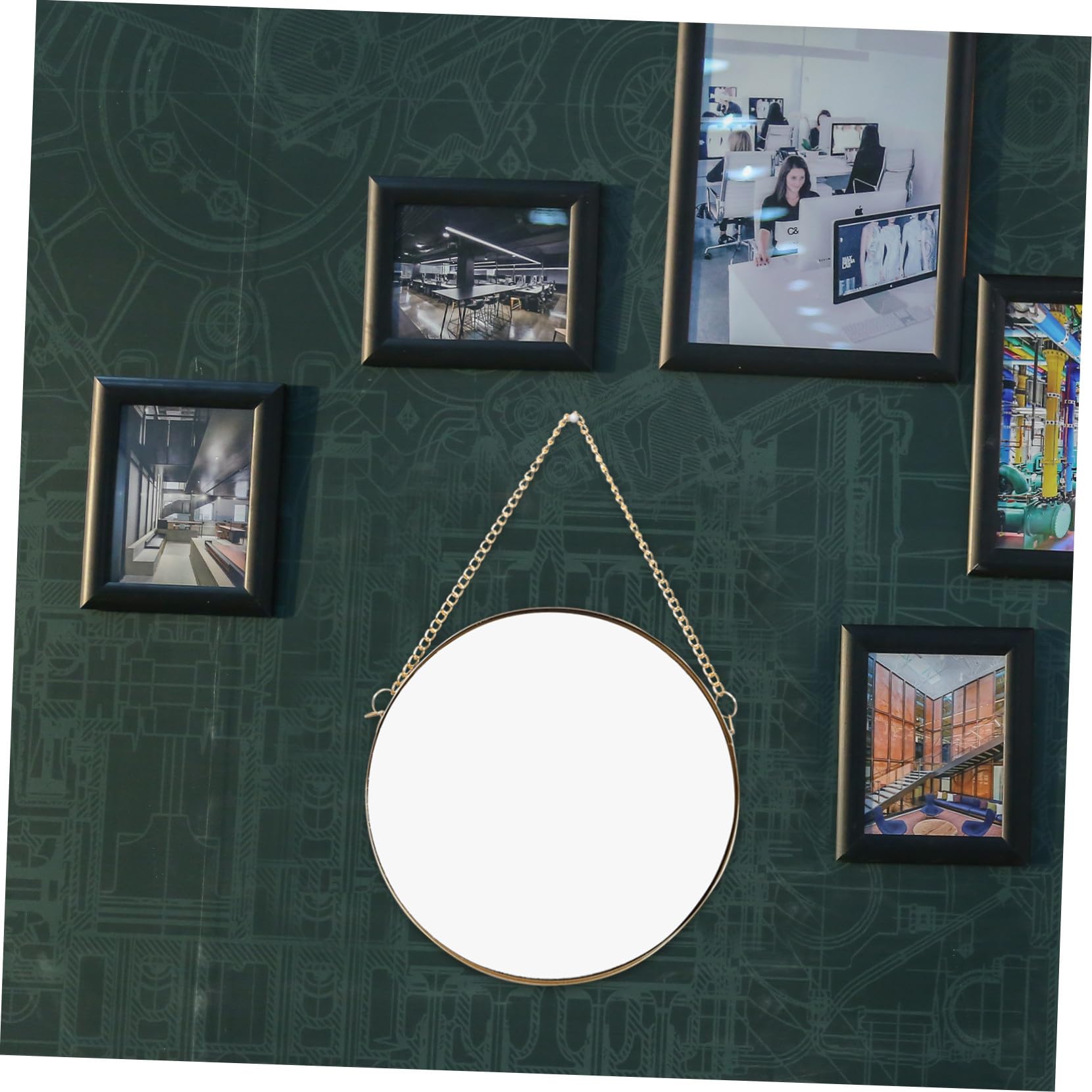 Alipis Runder Kosmetikspiegel aus Eisen und Glas für Badezimmer Wandspiegel Dekoration mit Praktischem Design zur Platzersparnis und Stilvollem Wohnambiente