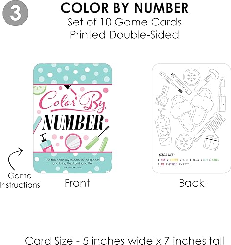 Miniatura 6 de Big Dot of Happiness Día de spa - 4 juegos de fiesta de maquillaje para niñas - 10 cartas cada uno - Paquete Gamerific