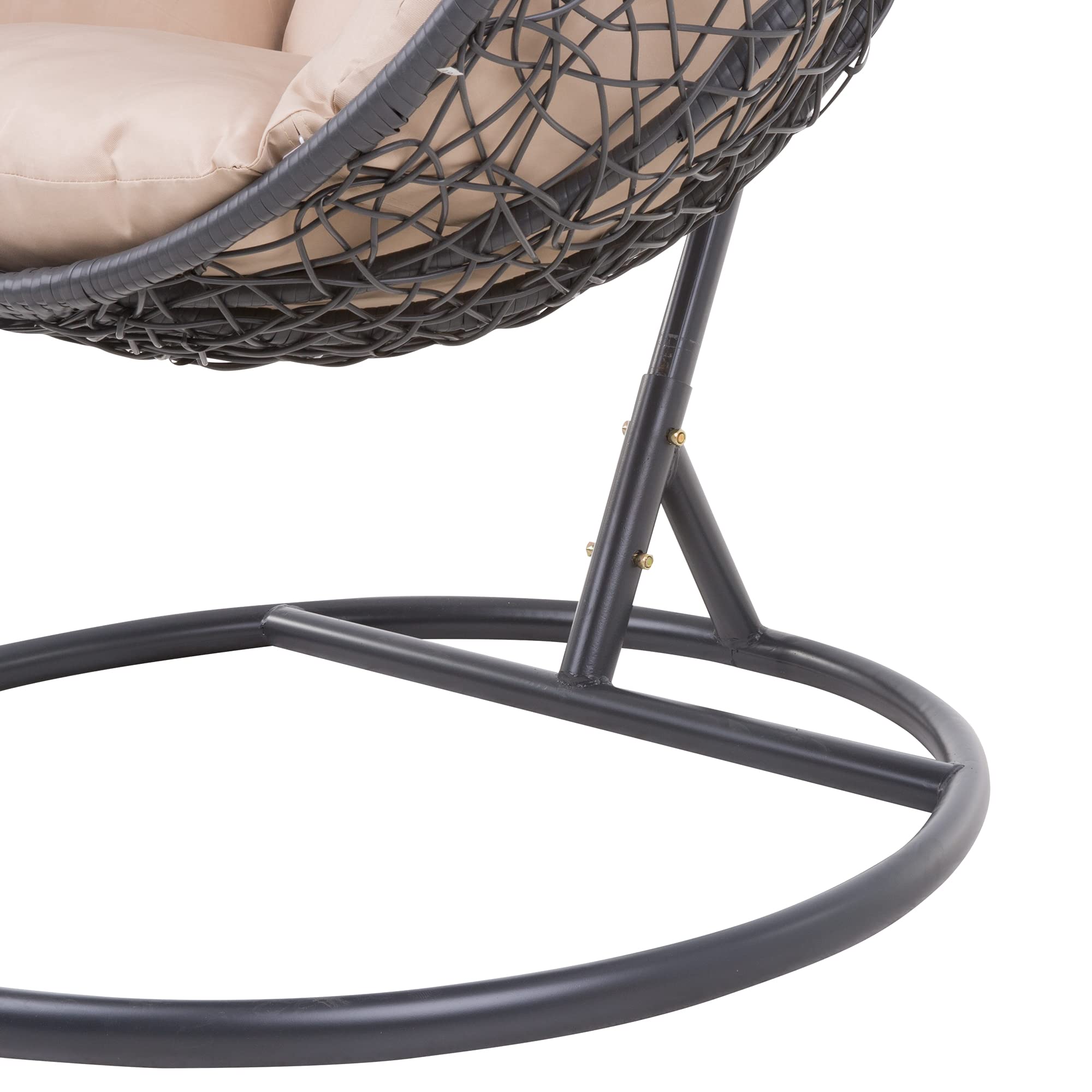 PATIO Hängesessel mit Gestell bis 120 kg Cyrille Stahlgestell Hängekorb aus Polyrattan mit Aufage Kopfkissen