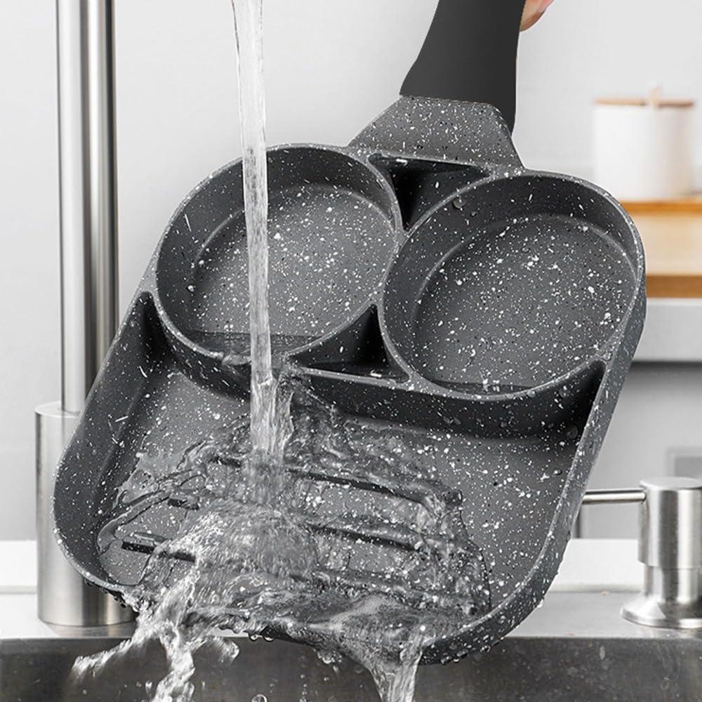 1 Egg Frying Pan with Non-Stick Coating – Multi-Function Saute Pan for Eggs, Steak & Sausages on Gas or Electric Ceramic Stove, Heat-Resisting Handle