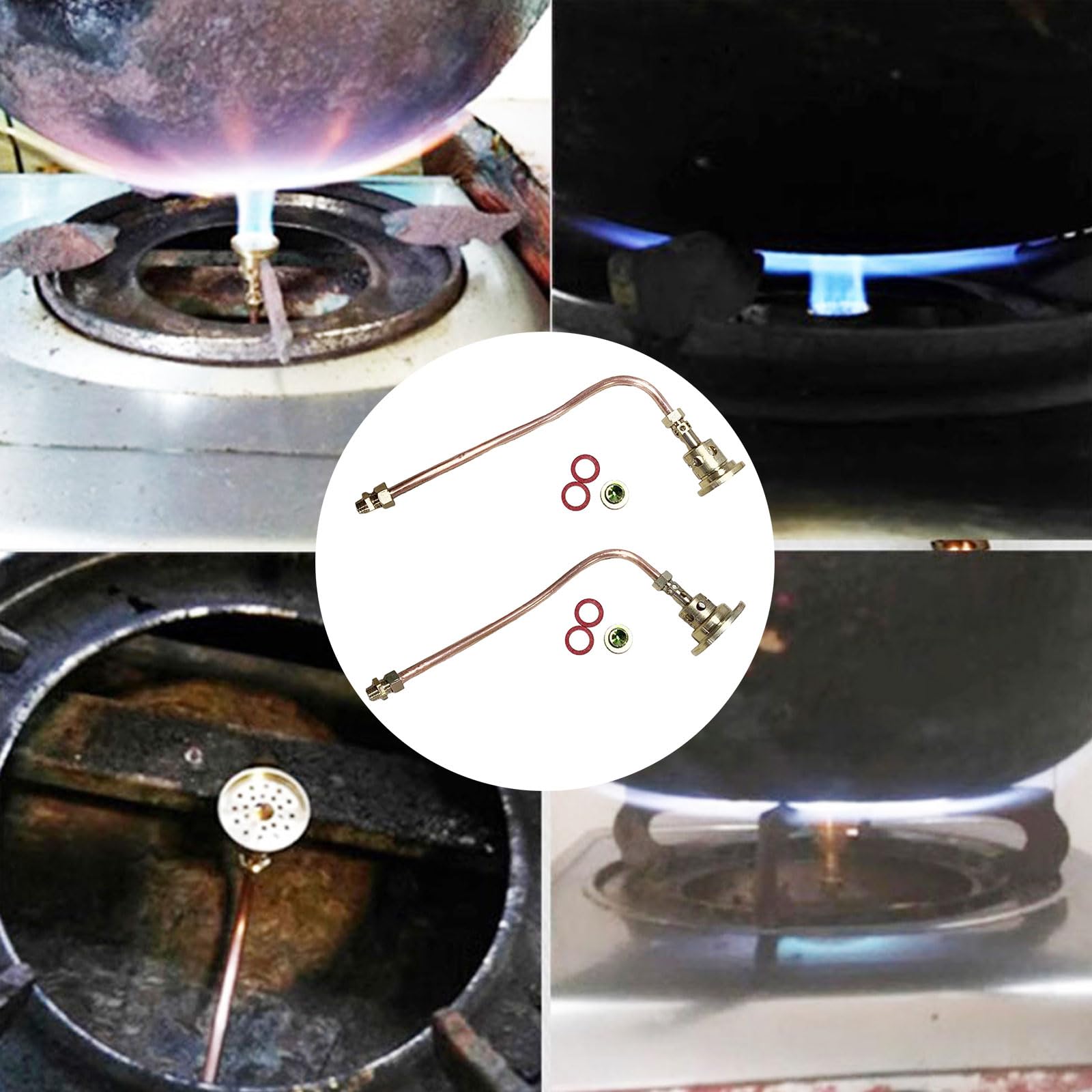 Brûleur Métal Puissant à Gaz Réglable – Tête Ronde Pour Cuisine Extérieure & Camping Pro