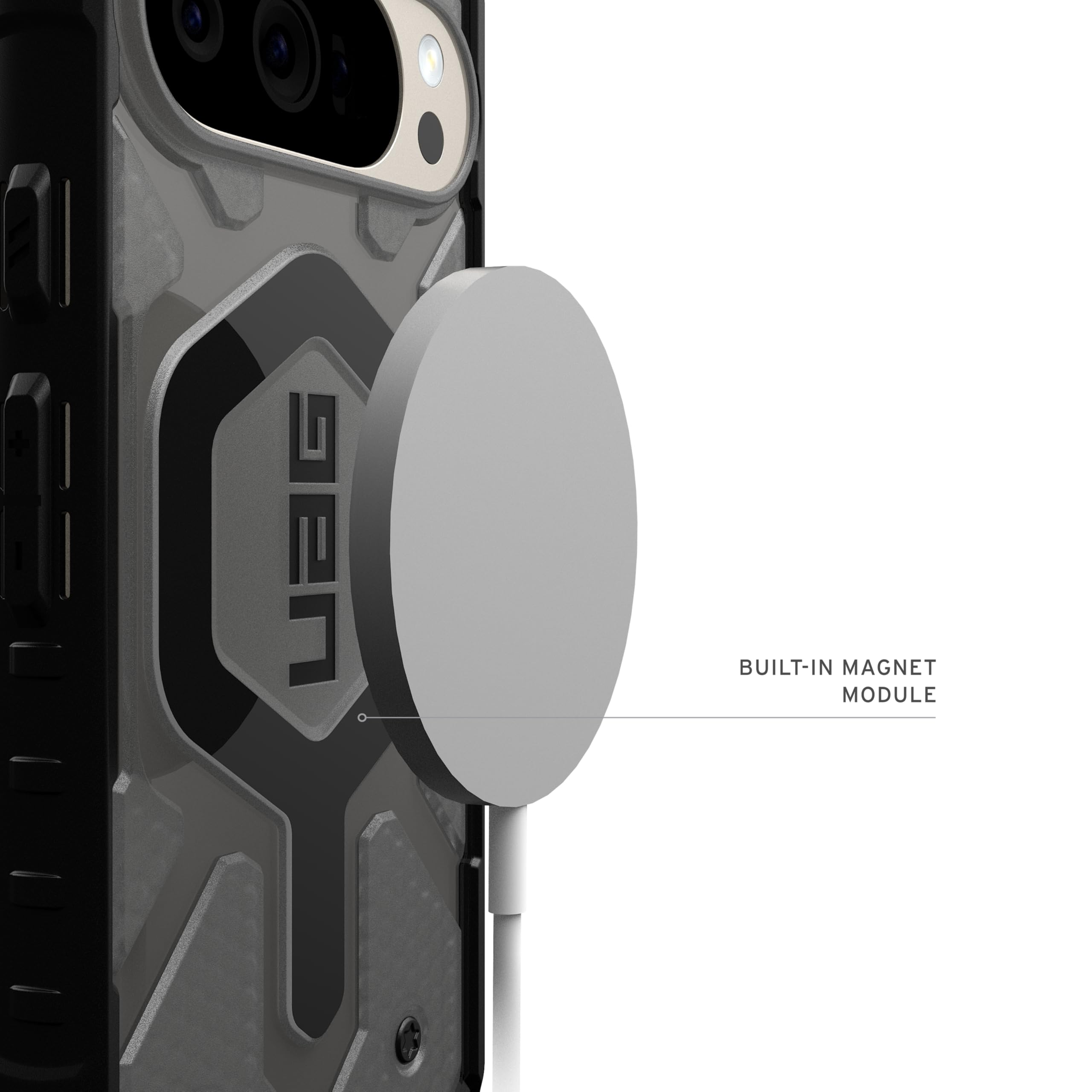 URBAN ARMOR GEAR UAG Made for Google Pixel 10 Case & Pixel 10 Pro Case Pathfinder Clear - Compatibile con Pixelsnap e ricarica magnetica trasparente robusta custodia protettiva, cenere/nero