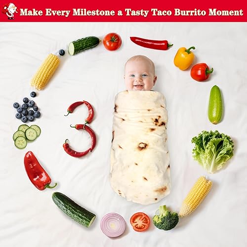 Miniatura 3 de mermaker Burritos - Manta de tortilla para bebé recién nacido, 285 GSM, manta de franela suave para taco, regalos divertidos para baby shower, niños