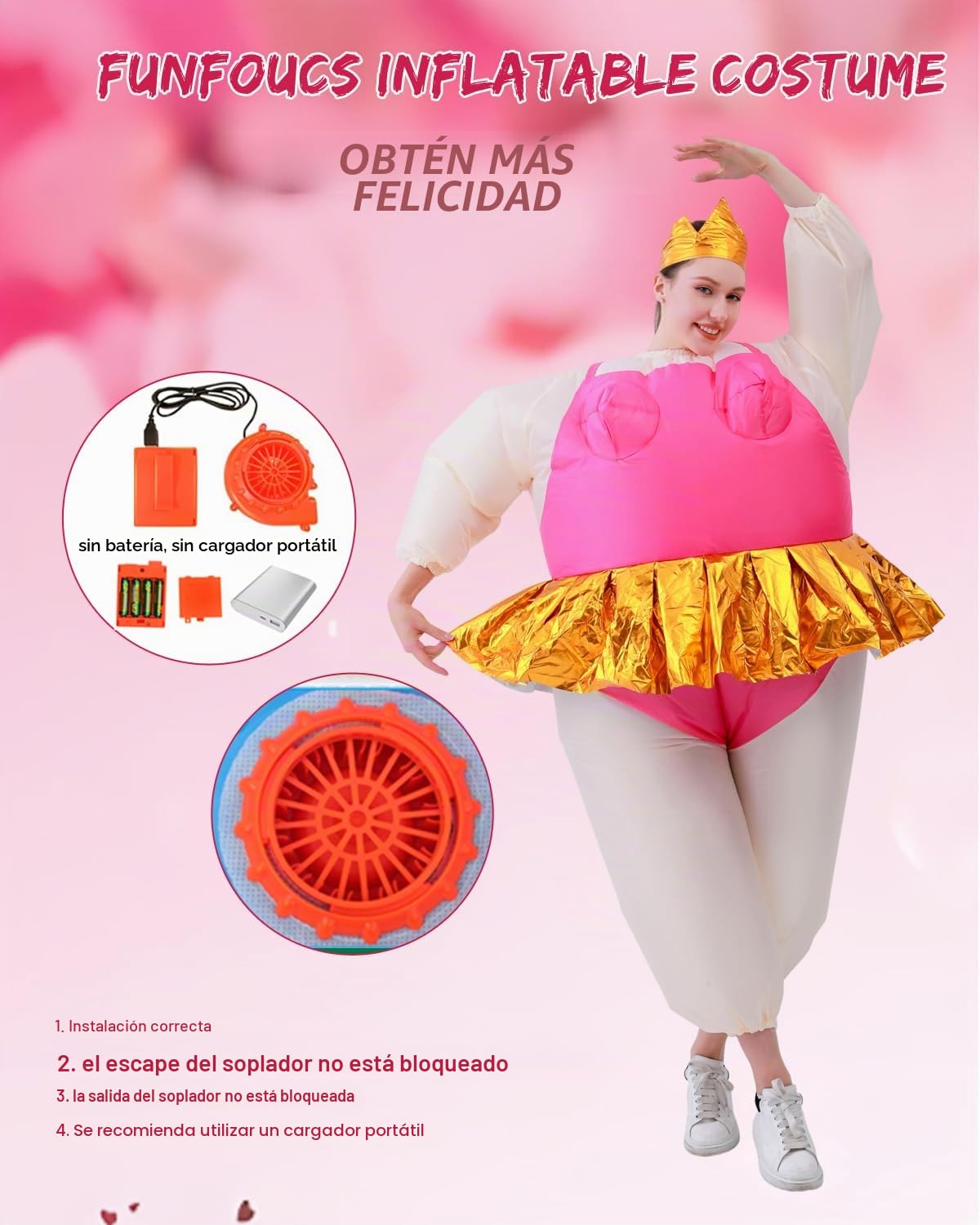 Disfraz ballet inflable para adultos - Disfraz ballet unisex para Halloween Carnaval para alturas 150-190cm - Disfraz inflable perfecto para fiestas, cumpleaños celebraciones,costume adult