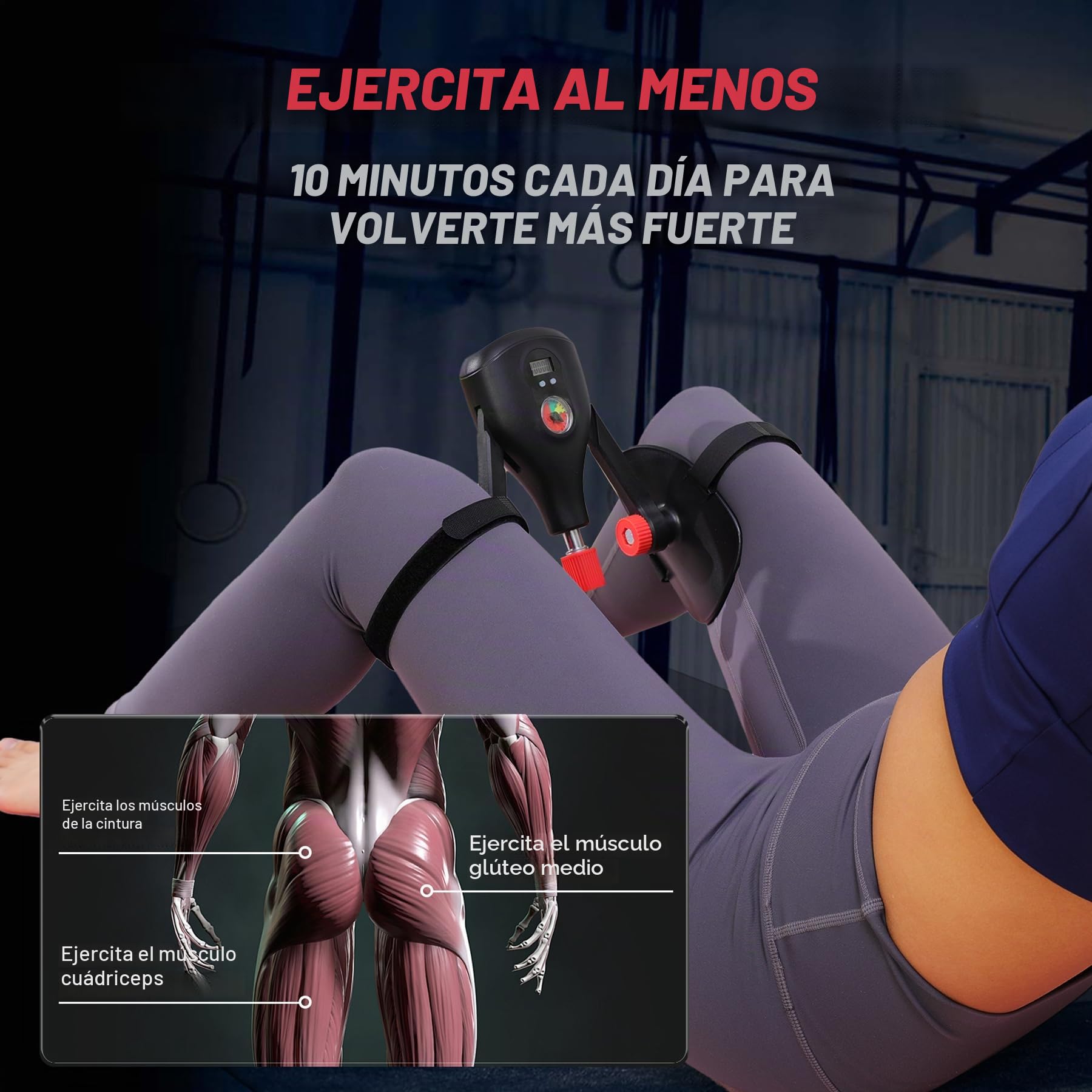 Entrenador de muslos (ajustable – ángulo y fuerza) para el suelo pélvico para hombre y mujer, entrenador multifuncional de piernas para el hogar, entrenamiento de cadera + entrenamiento de brazos +