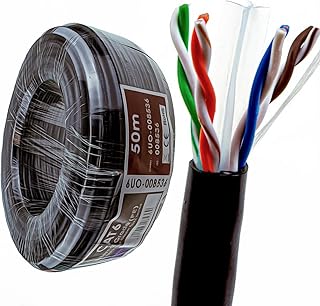 kenable External CAT6 Outdoor Use COPPER Ethernet Network Cable Reel UTP 50m Black [50 metres]