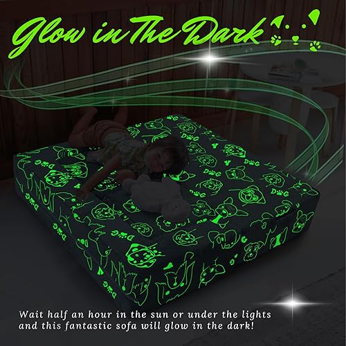 Miniatura 124 de MeMoreCool Sofá modular para niños, sofá convertible suave para niños, silla de espuma de felpa plegable gris para diversión en la sala de juegos de