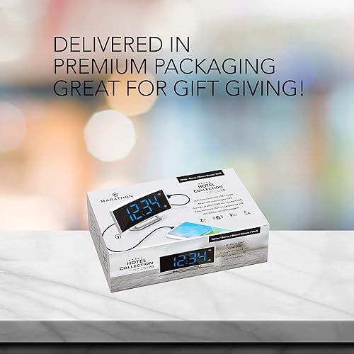 Miniatura 4 de MARATHON Reloj LED con pantalla curvada con alarma dual y puerto de carga USB