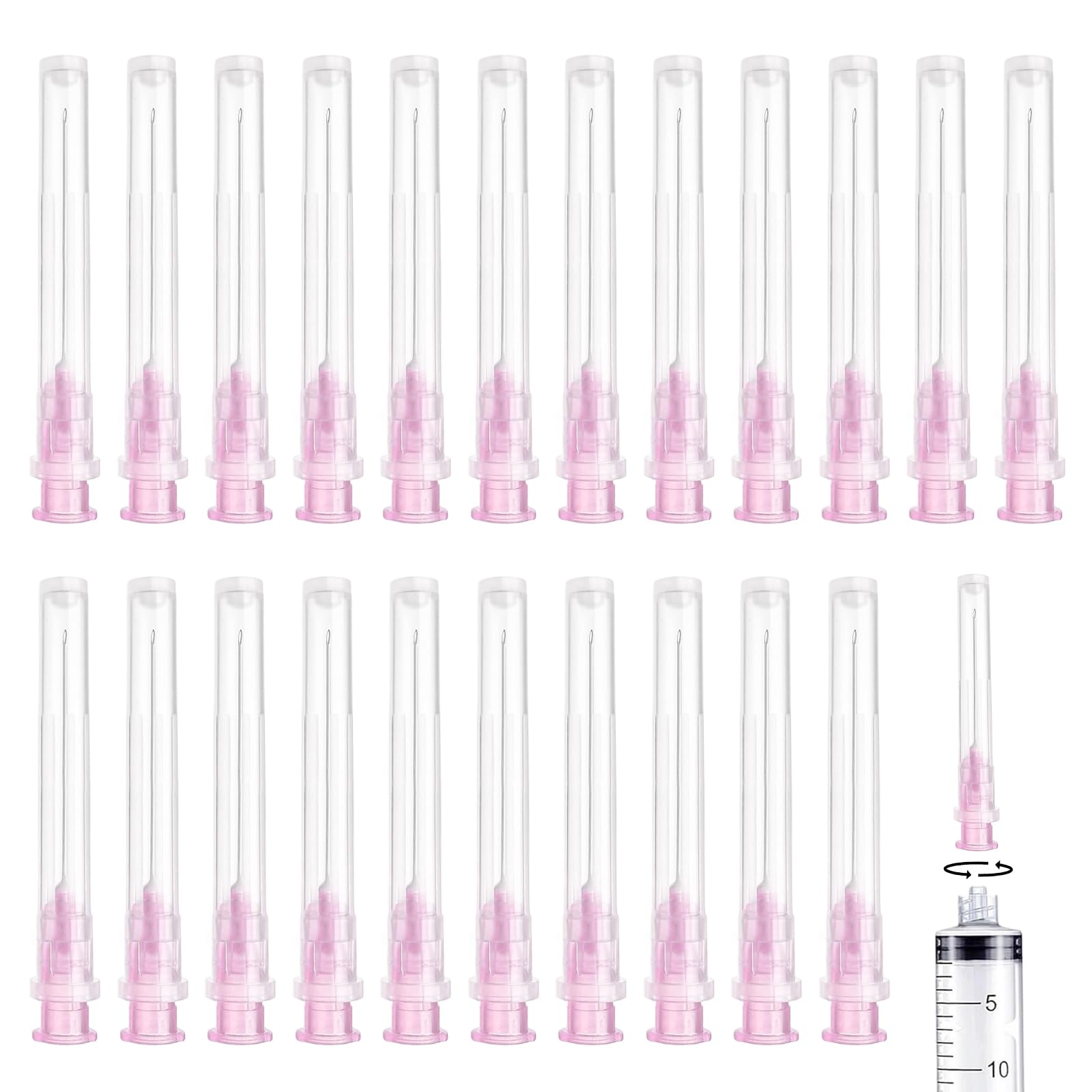 Vaskula Lot de 100 Tubes de Distribution en Acier Inoxydable 18 G (1.2 Mmx38 Mm) Rose Tube de Distribution pour Les, Laboratoires Scientifiques Industrie Echantillonnage