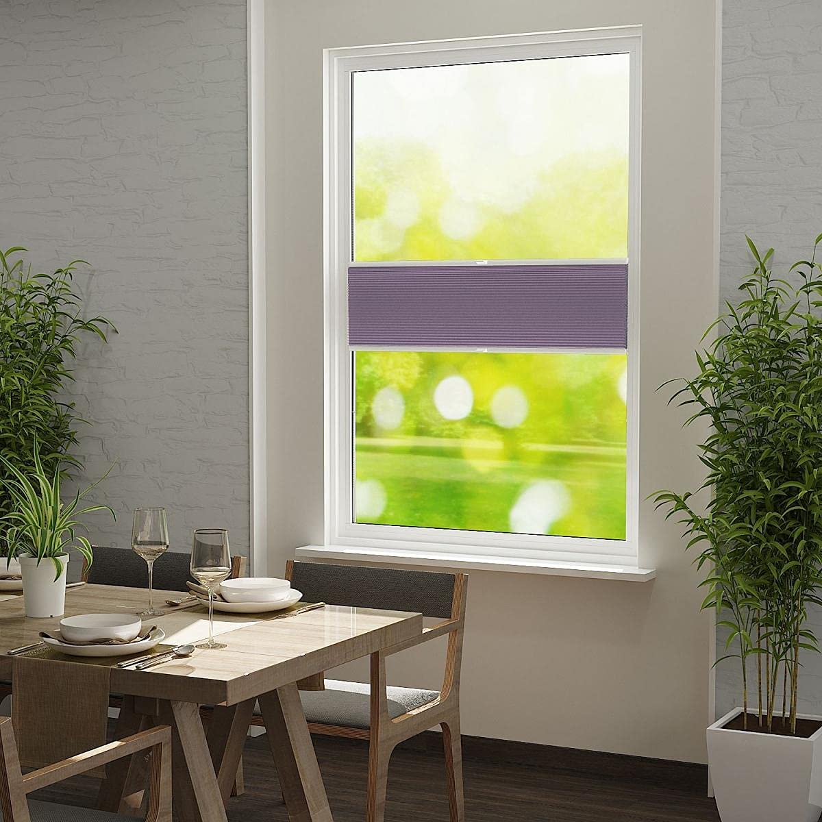Thermo Wabenplissee ohne Bohren | Waben-Plissee Klemmfix | Plissee 100x100 für Türen & Fenster | Sonnenschutz, Sichtschutz, Schallschutz, 100% Verdunkelung