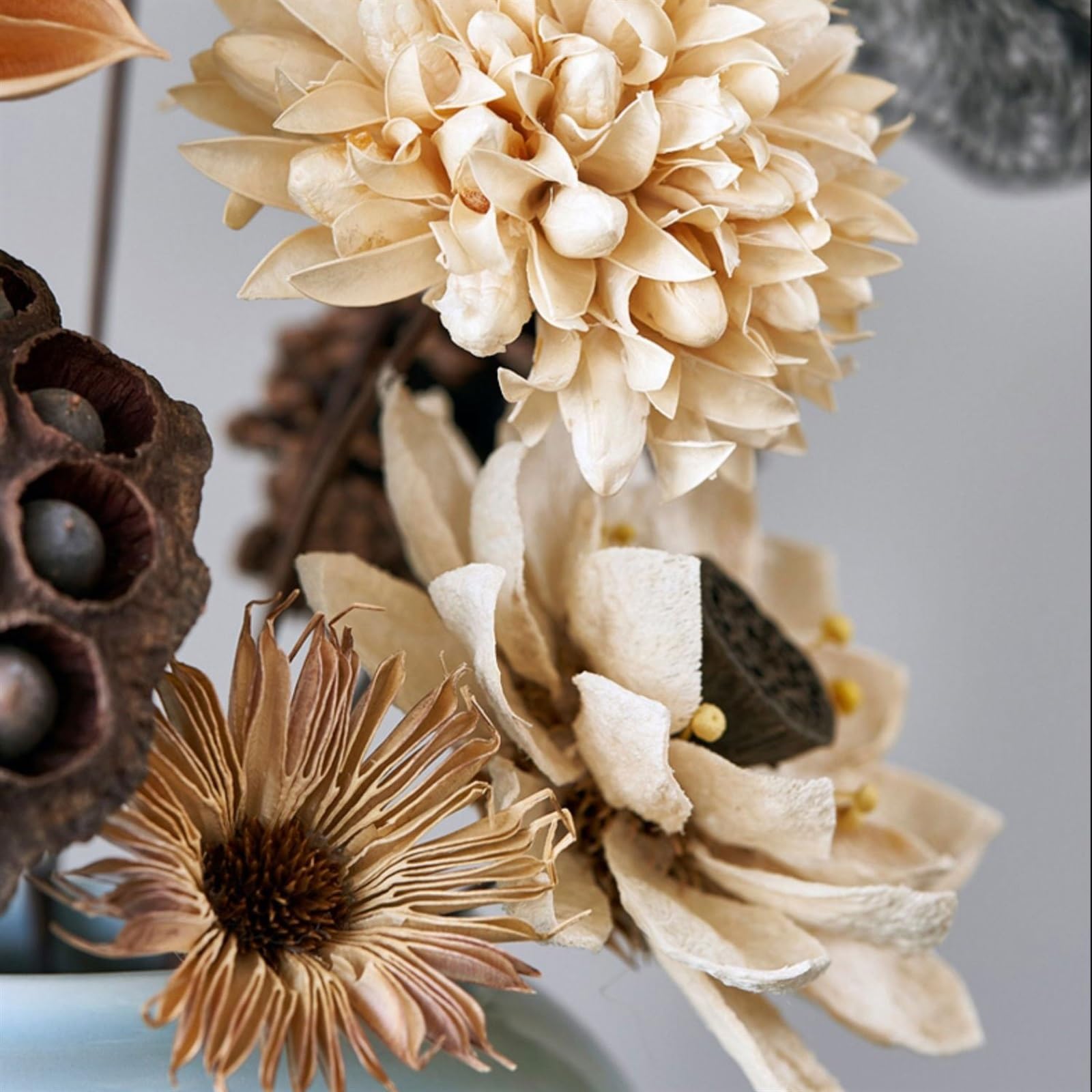 Flores Artificiales Jarrón Decoraciones Floral Chino Decoración de Flores Falsas Buda Ofreciendo Simulación Lotus Zen Arreglo Flores Falsas (B)