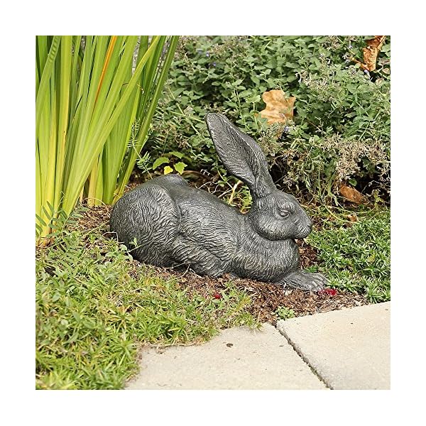 Achla designs e 12c rabbit garden statue charcoal  urban country home decor