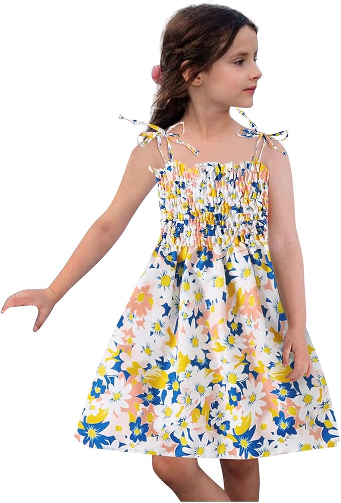 Amazon Co Jp ワンピース キッズ 女の子 夏 ノースリーブ ドレス 子供 花柄 キャミワンピース ガールズ 可愛い ベビー サマードレス フォマール シンプル 赤ちゃん 服 パーティードレス シンプル カジュアル 柔らかい プリンセス おしゃれ プレゼント 01 イエロー 100