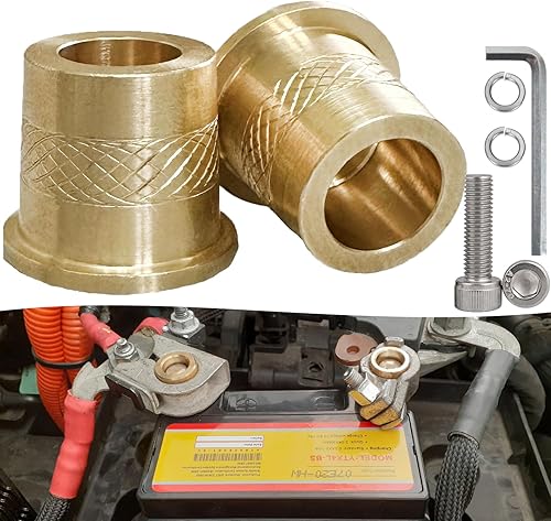 Niteguy Adaptador de poste de latón corto 580, postes de carga de terminal de batería, adaptador de poste de batería M6 (+-) para postes de carga de