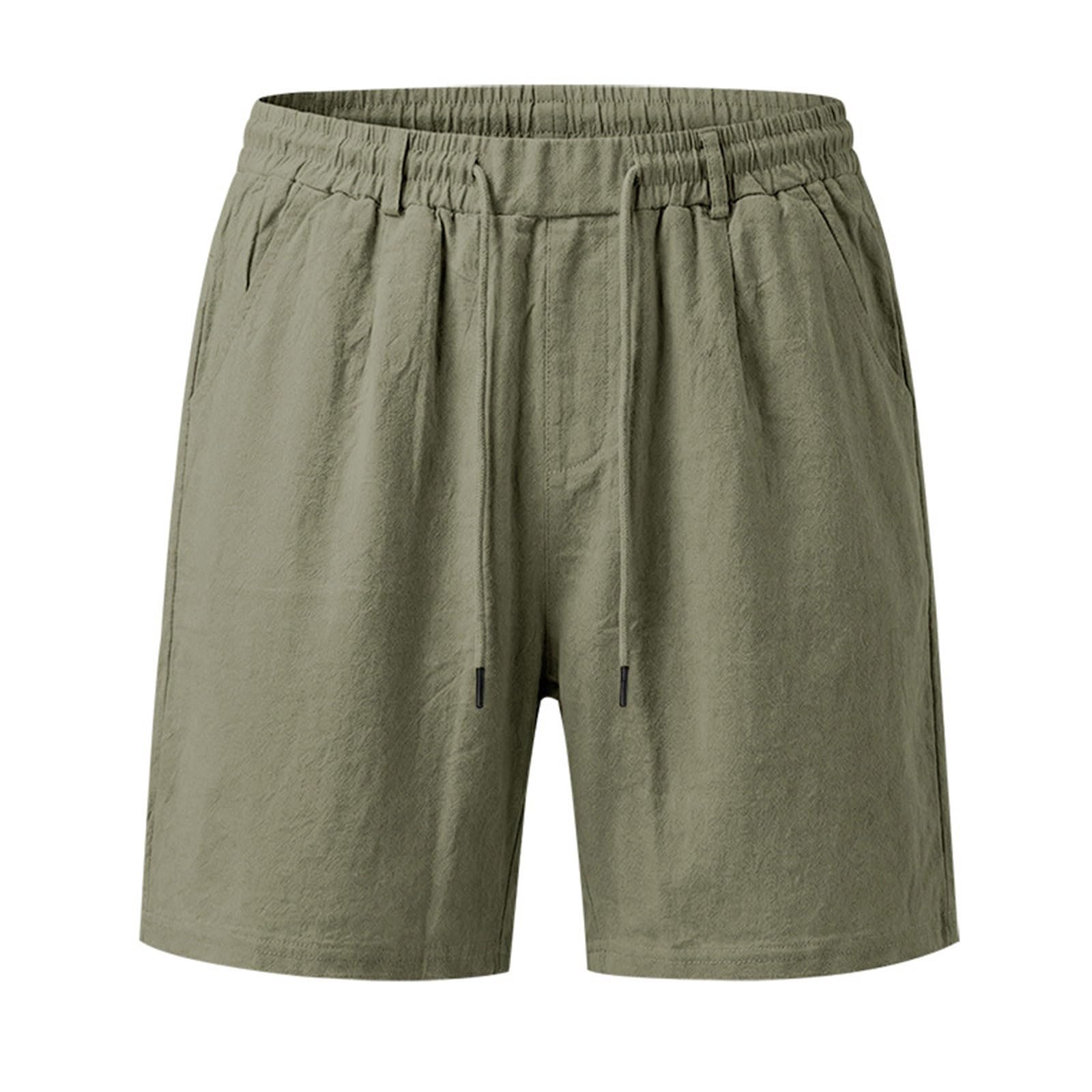 Short de plage en lin pour homme, fin, léger, respirant, jambe droite