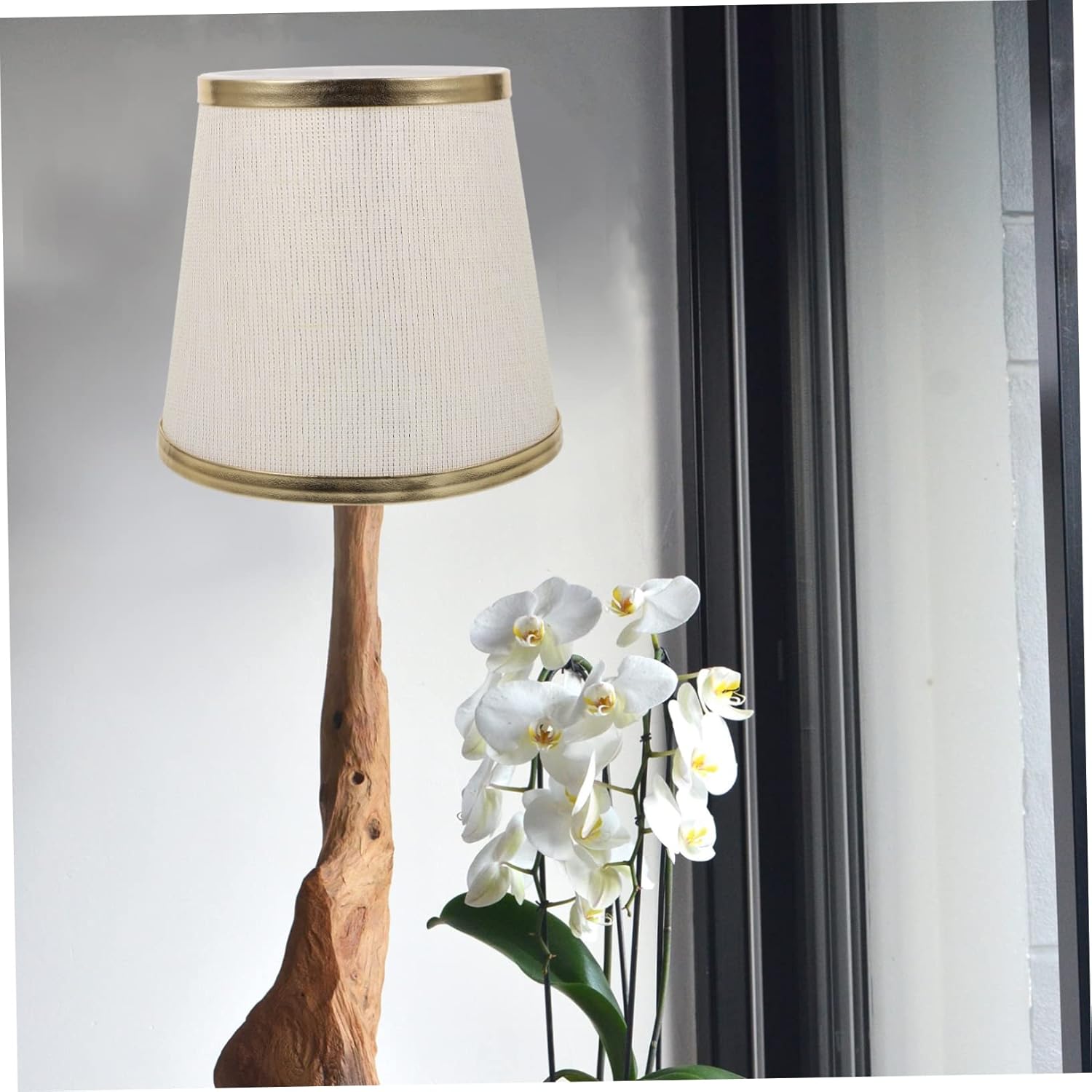 DOITOOL 2pcs Durable Cloth Lampshade Light Cover for Fixtures Simple Style Table Lamp Decor Non-dazzling Design Sturdy Support Lighting Accessory