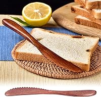 Vista 3 de Juego de 5 cuchillos de madera para cena, cuchillos de pastel pulidos, cuchillo de mantequilla reutilizable, cuchillo ecológico hecho a mano, juego