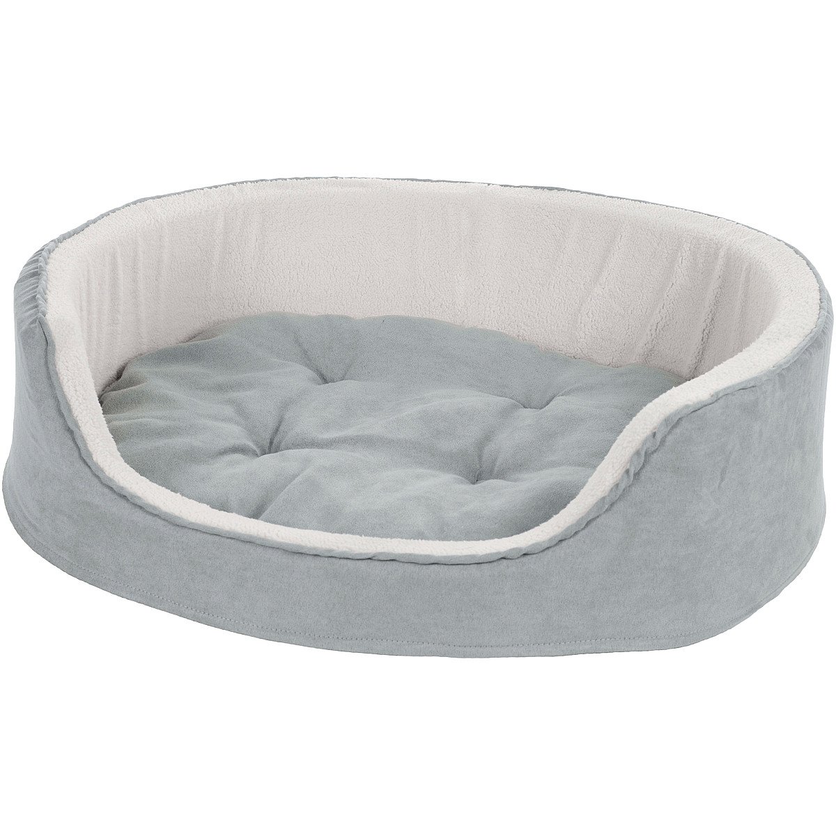 PETMAKER Medium Cuddle Round Microsuede Pet Bed - Gray (80-PET5005)