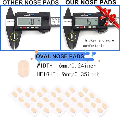 Miniatura 6 de 24 pares de almohadillas de espuma suave para la nariz, autoadhesivas, antideslizantes, para lentes de sol (0.059 pulgadas)