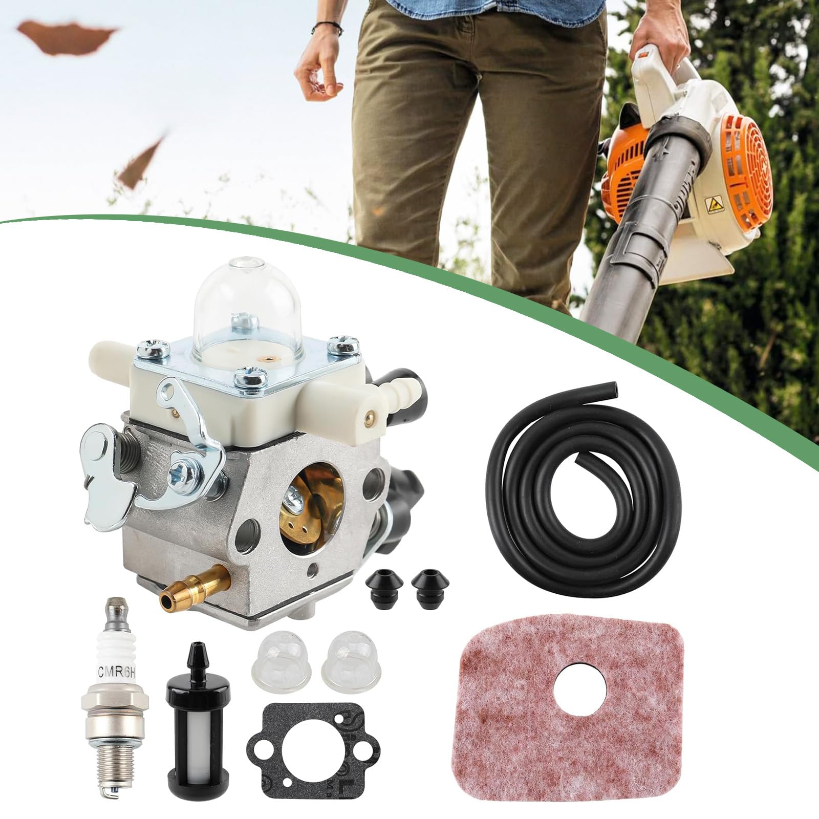 Carburateur 4241 120 0616, 4241 120 0607, 4241 120 0600 pour souffleur à feuilles Stihl BG86, BG86C, BG86Z, SH86. Filtre à air de rechange pour souffleur Zama C1M-S261C et C1M-S261B.
