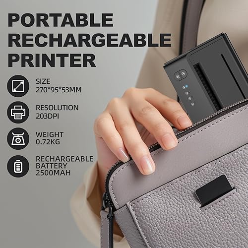 Miniatura 3 de Impresora de plantillas de tatuajes Bluetooth térmica inalámbrica portátil máquina de transferencia de plantillas de tatuaje con 10 piezas de papel