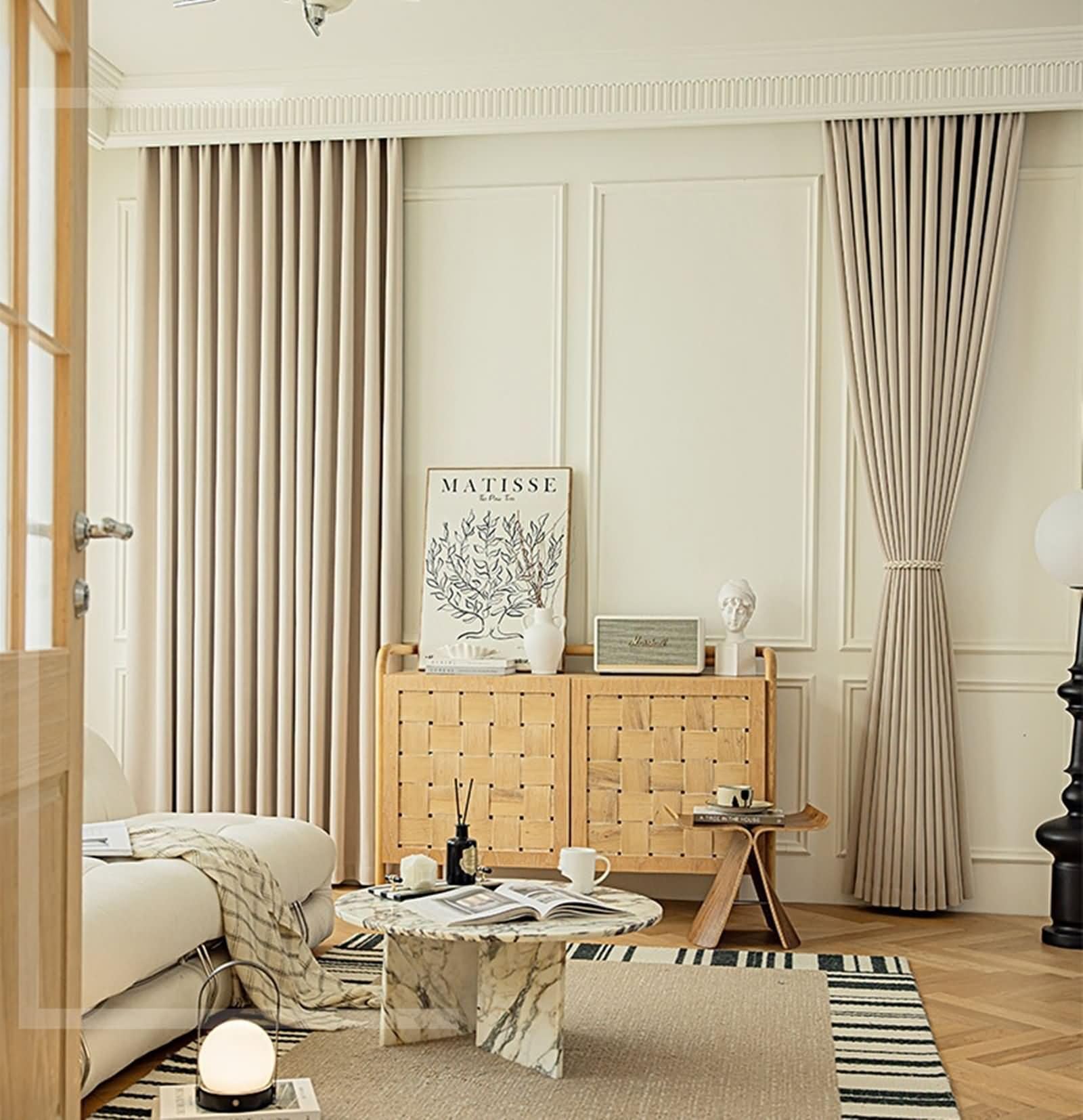 Vorhänge Verdunkelung mit Ösen 274 cm Lang, Blickdichte Gardinen Hell Beige Khaki Unifarbe Verdunkelungsvorhänge für Wohnzimmer Schlafzimmer Kinderzimmer 132x274 cm(B×H), 2er Set