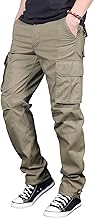 W Wonyo Men's Cargo Pants, Classic, Plain, Long Length, Wide Pants, Regular Straight, Medium Thick, Cotton Twill Bottom, Washed, Durable, Work, Work Clothes, Military, American Casual, Men's, Work