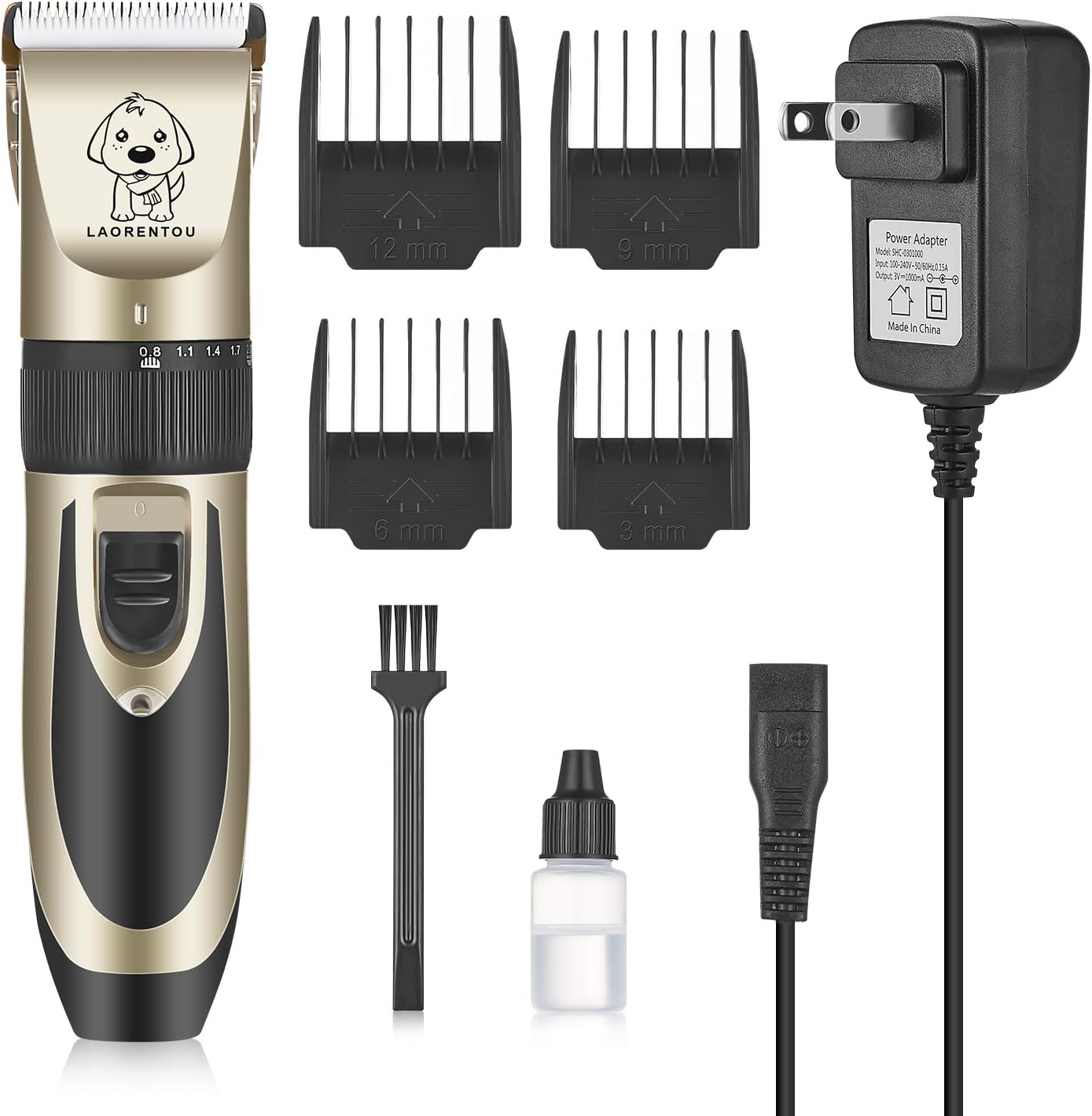 Pet Clippers-Professional Electric Pet Hair Shaver with 4 Guard Combs ,Cordless & Rechargeable, Dual Stainless Steel & Ceramic Blades, Cat & Dog Grooming, Trimming, Shaving, Clipping, Highly Portable