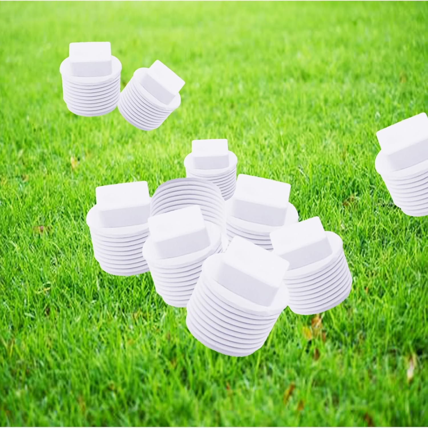 20 Pack 1/2 Inch PVC Pipe Male Thread Plug, Threaded Pipe End Cap, PVC Male Thread Plug adaptor Thread Water Pipe closing for Plumbing Water Line, White