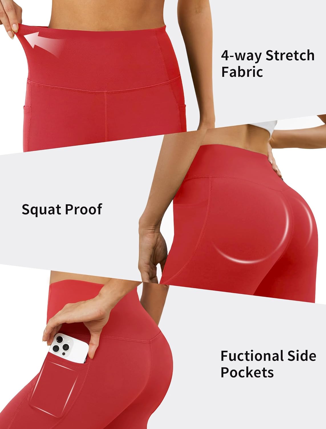 Yoga Leggings for Women with Pockets High Waisted Tummy Control Yoga Pants Soft Buttery Workout Leggings Gym - Image 4