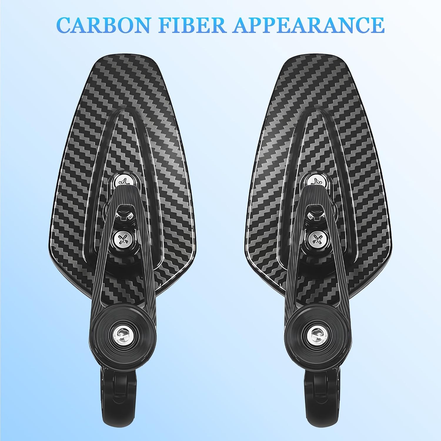Carbon Fiber Motorcycle Bar End Mirrors, Rear View Motorcycle Mirror 22MM 7/8" Handlebar Mirrors Compatible with Most Kawasaki Z900 Z800 Honda Grom KTM Duke Ducati Suzuki Yamaha etc