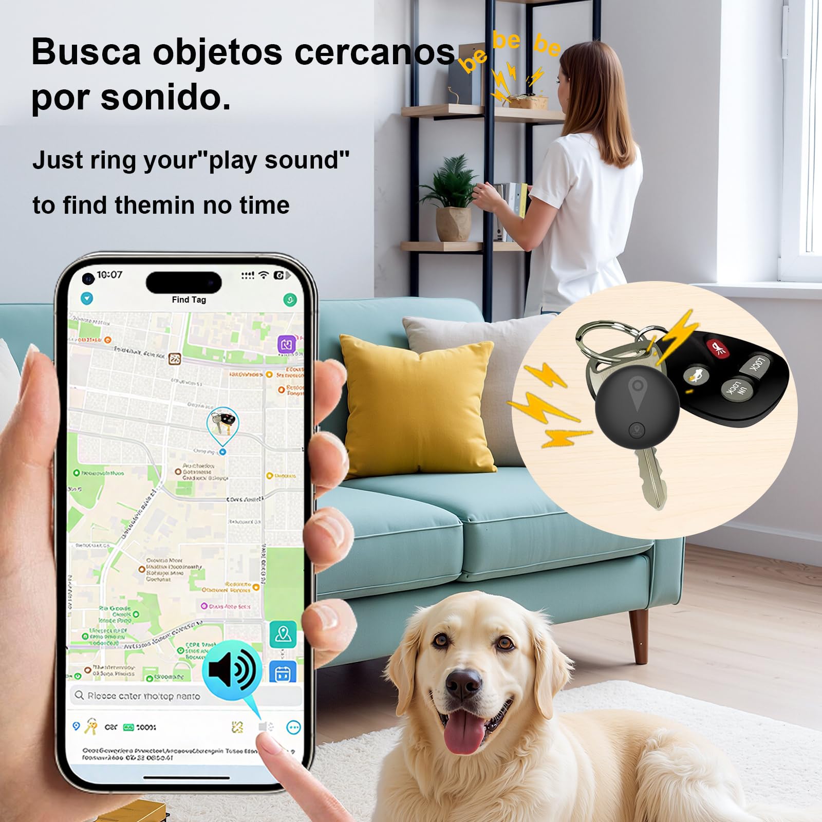 Tracker GPS Auto,Localizzatore gps Magnetico Macchina Compatibile con iOS e Android,Senza Abbonamento,Impermeabile IP67,Ideale per Veicoli/Moto/Chiavi/Bagagli/Bambini/Portafoglio