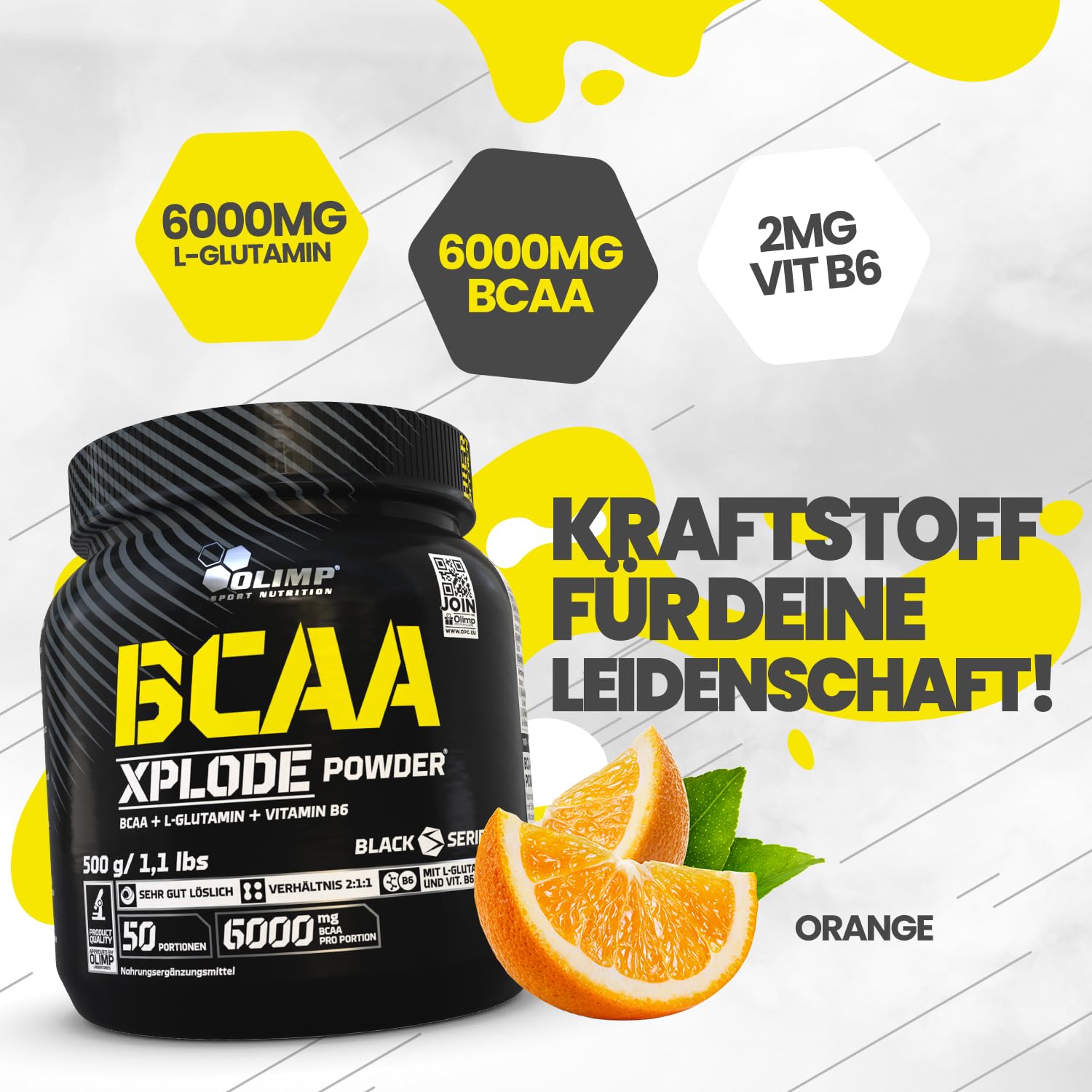 Olimp BCAA Xplode Powder, Orange, 500 g