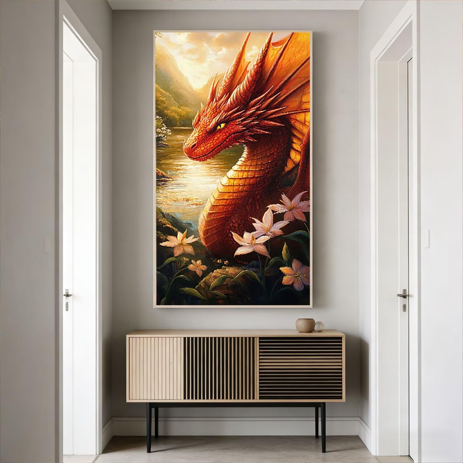 Malowanie według numerów dla dorosłych, kompletny zestaw DIY akrylowe kolorowanki na płótnie 75 x 150 cm, obrazy i pędzle w zestawie, kreatywna aktywność ręczna dla początkujących, dekoracja ścienna
