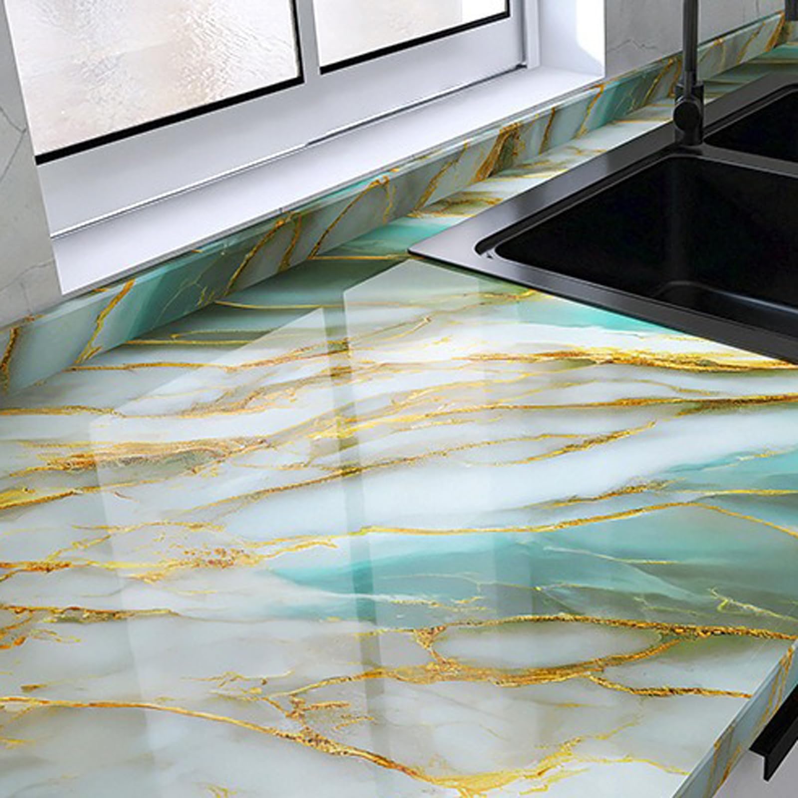 Foelanne Style 2 Back Self Adhesive Wallpaper, Pet Marble Contact Paper 60Cmx5-30M(,60Cm*10M)