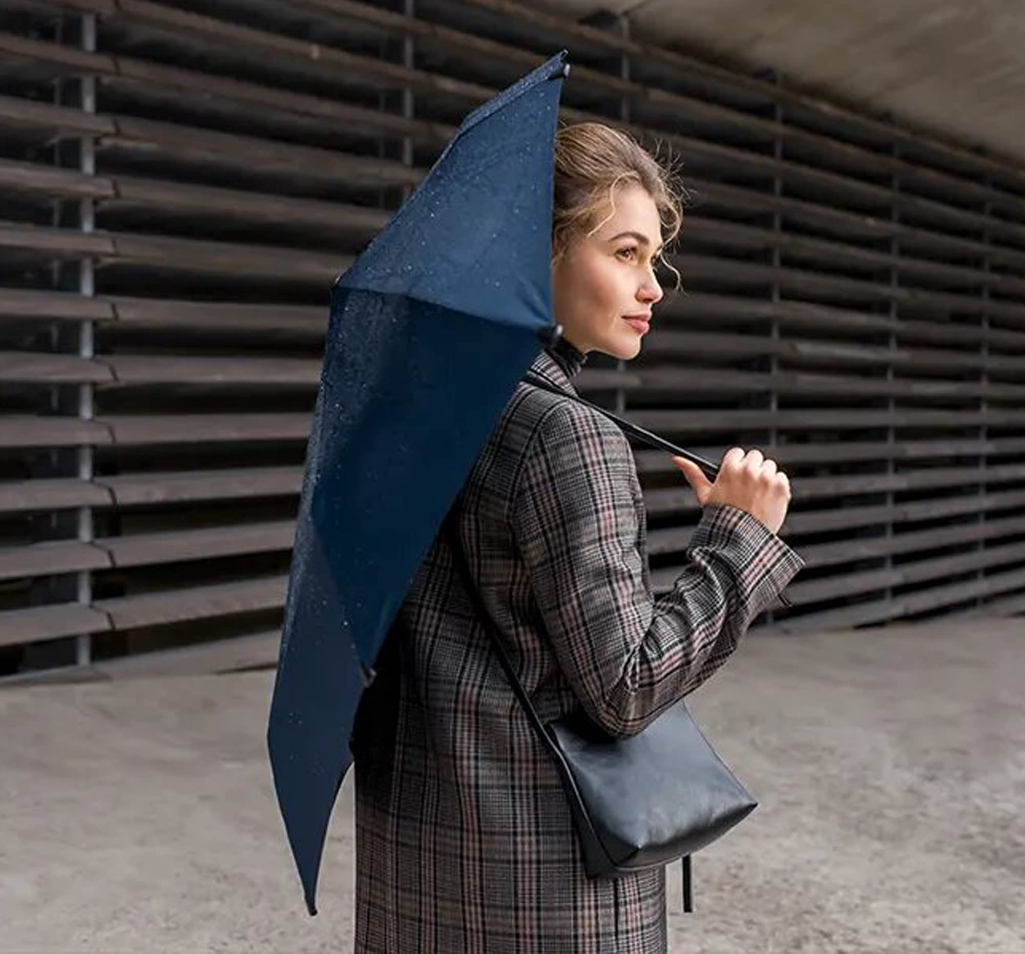 SENZ ° mini składany parasol burzowy czarny odblaskowy, Black Reflective, ONE SIZE