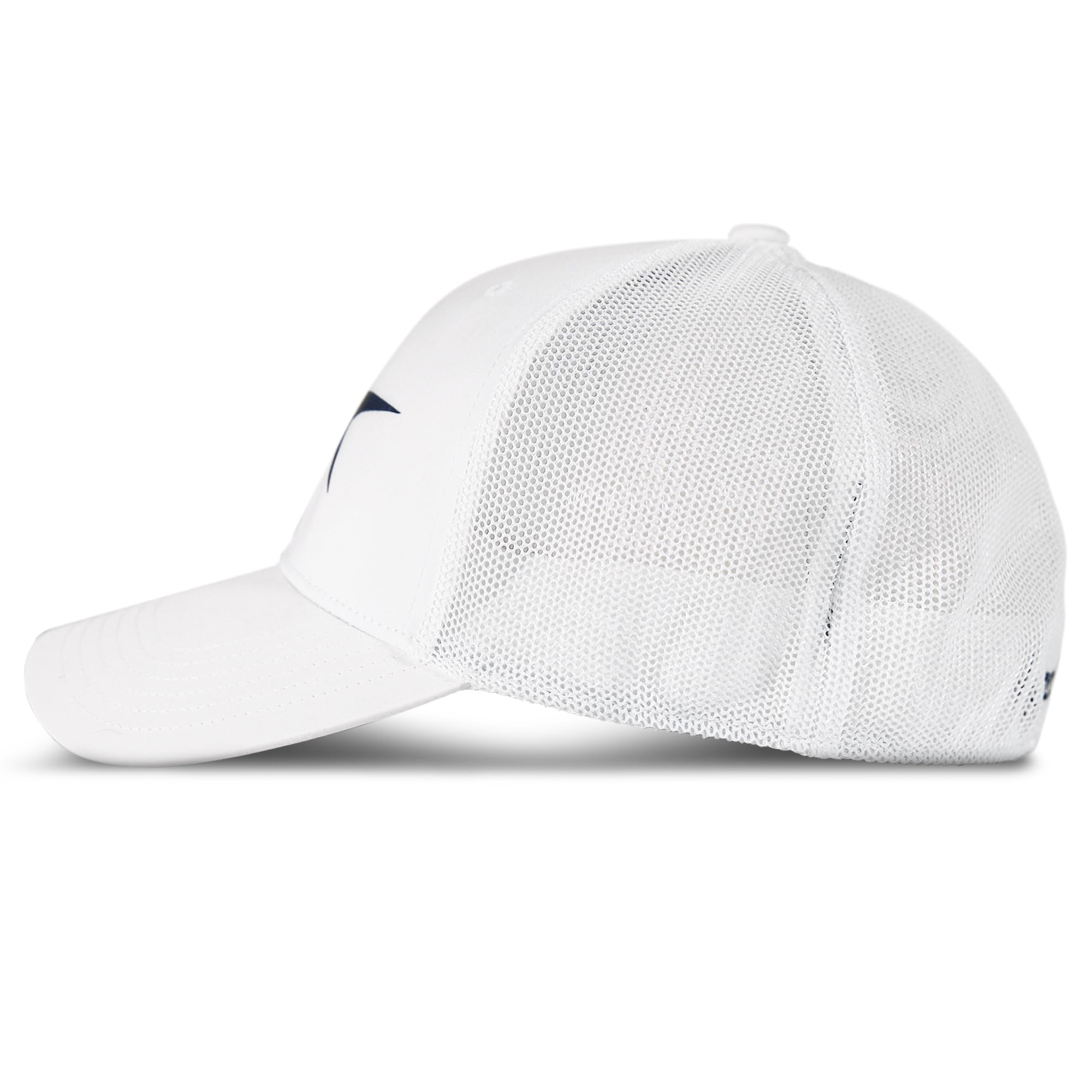 Reebok Elite Hat | Baseball Cap | Fitted | Six Panel Design | Stretch Mesh | Athletic | Sports | Performance | Breathable - White