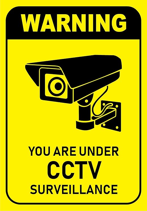Generic CCTV Warning Sign Modern Style, Foam Material, Wall Mount