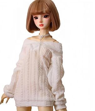 Bjd Doll Clothes Handmade Fashions Sweater Suitable for 1/3 1/4 1/6 11.8 18 24 inch BJD Dolls White, 1/6