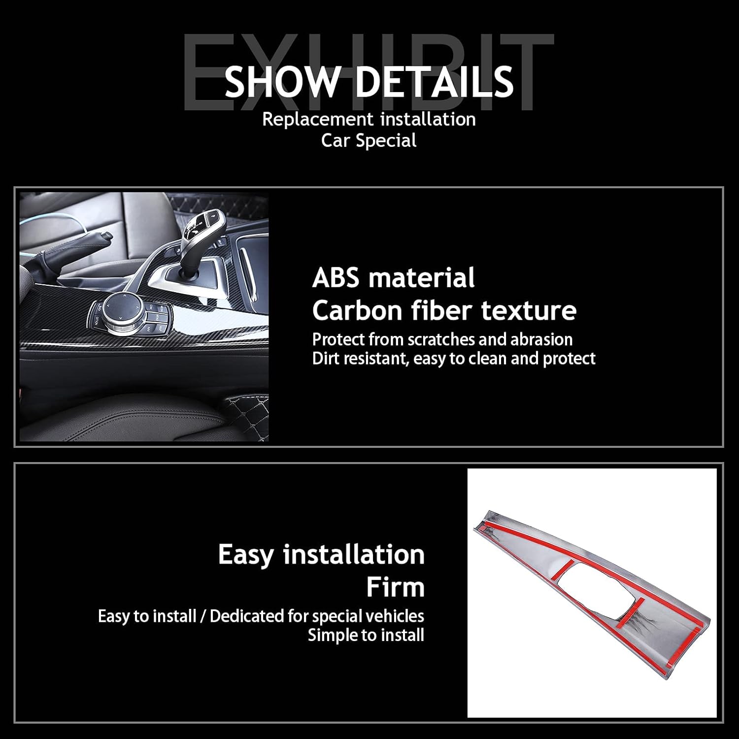 Multimedia Panel Cover for BMW 3 4 Series, Carbon Fiber Interior Trim Multimedia Panel Cover for F30 F34 F33 F36 3 4 Series F30 F32 image 6 of 6 B09HV1JRRT